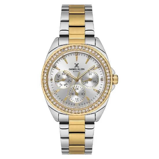 Relogio Analogico Feminino Daniel Klein DK.1.14053-5 Exclusive Lady / Pulseira de Aço Inoxidável - Prata/Dourado