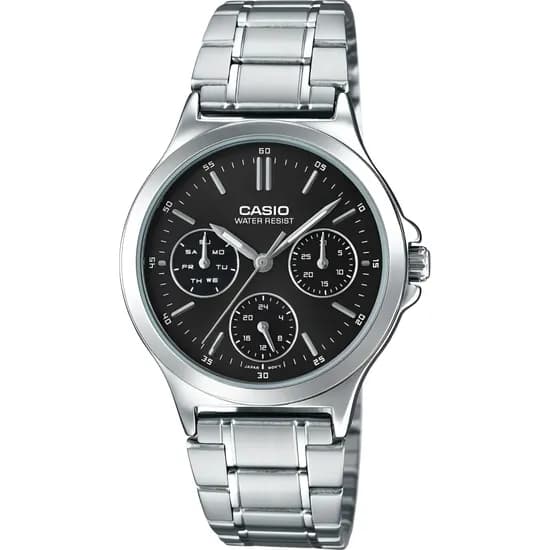 Relógio Casio Vintage LTP-V300D-1AUDF Analógico Feminino - Prata/Preto