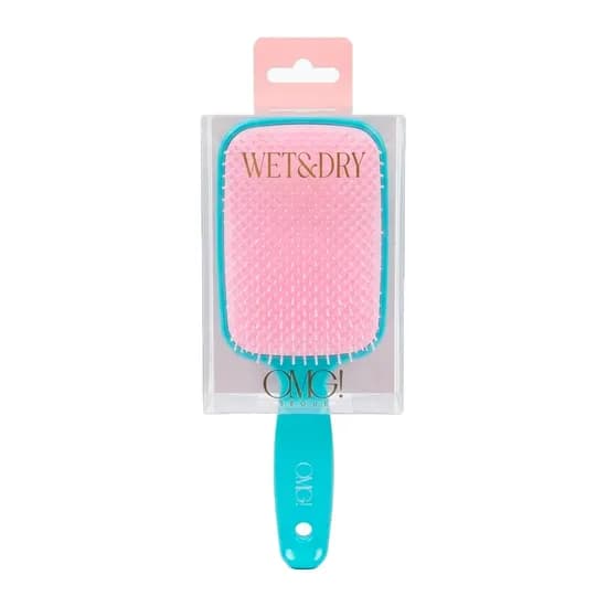 Escova para Cabelo Omg Seoul Dentagler Azul Claro e Rosa