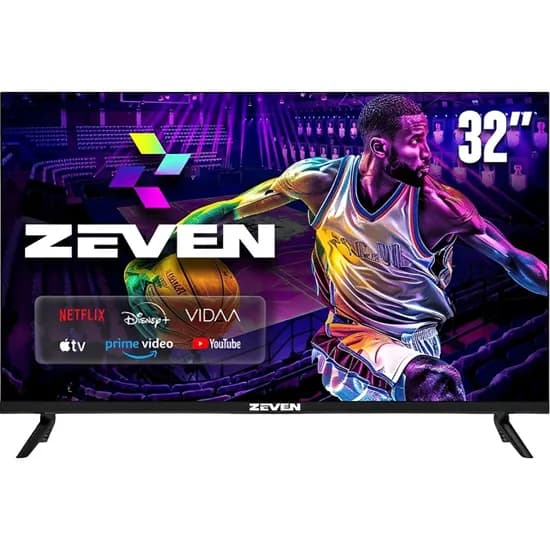 TV Smart LED Zeven 32D4N 32" HD Vidaa Wi-Fi - Preto