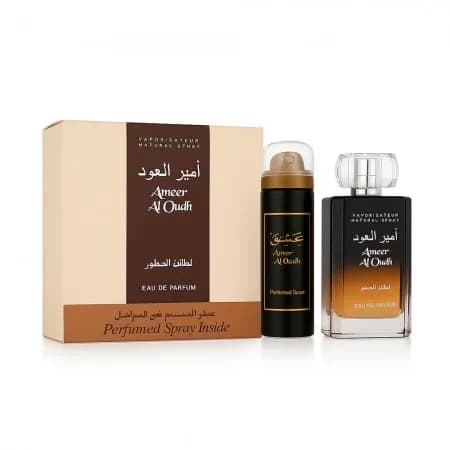 Kit Perfume Lattafa Ameer Al Oudh Edp Unissex 100ML + Spray Corporal 50ML