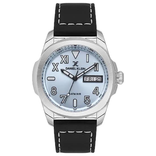 Relogio Analógico Masculino Daniel Klein DK.1.14078-5 Premium Gent / Pulseira de Couro - Preto/Prata