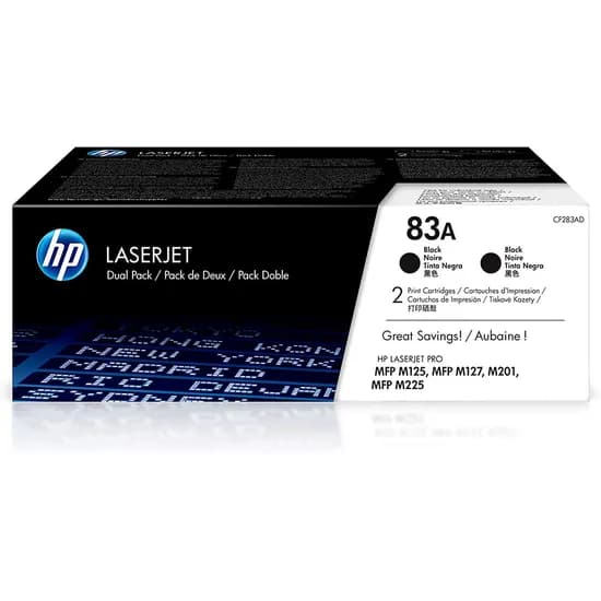Toner HP 83A Preto Duplo - CF283AD