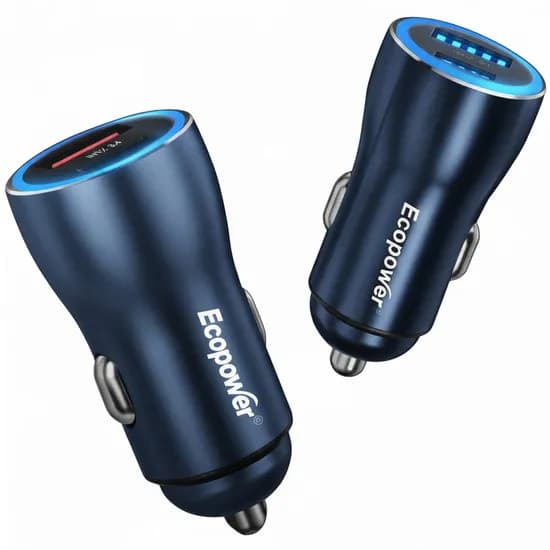 Carregador Veicular Ecopower EP-7023 30W USB-C/USB-A - Azul