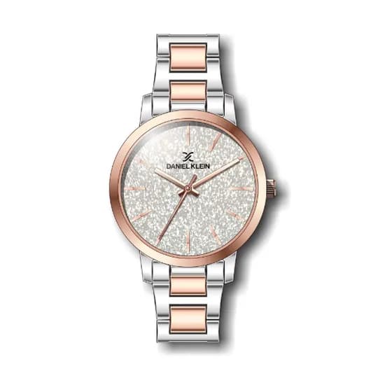 Relógio Analógico Feminino Daniel Klein Premium DK.1.12288-4 - Prata e Rosa Ouro