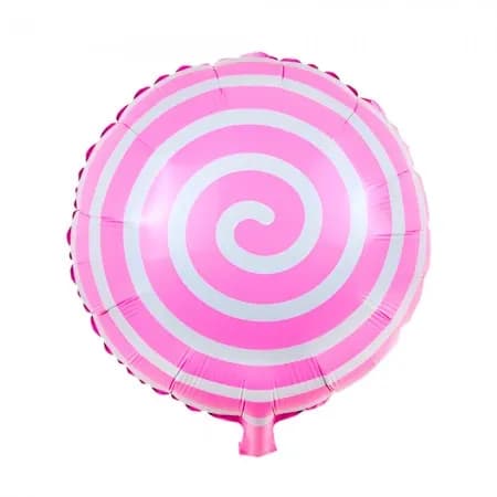 Balao para Festas Pirulito Espiral Rosa Branco