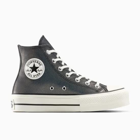 Calzado Converse All Star Plateado Plataforma