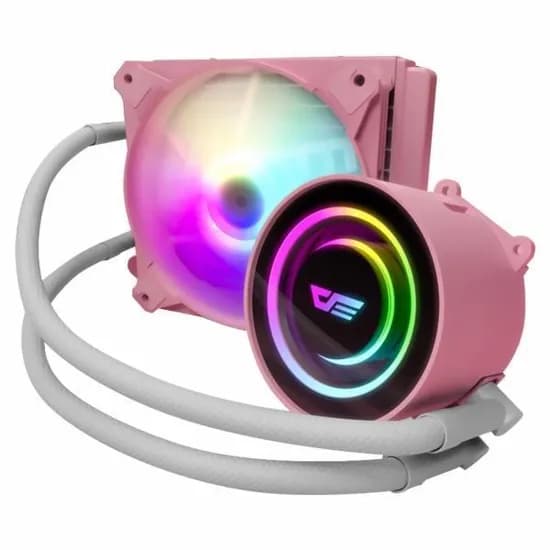 Water Cooler Cpu Aigo Darkflash Twister DX120 V2 Liquid, Argb, Pink, 120MM, Intel 775/ 115X/ 1200/ 1366/ 1700/ 2011(V3), AMD AM2+/ AM3+/ AM4/ AM5/ FM2+
