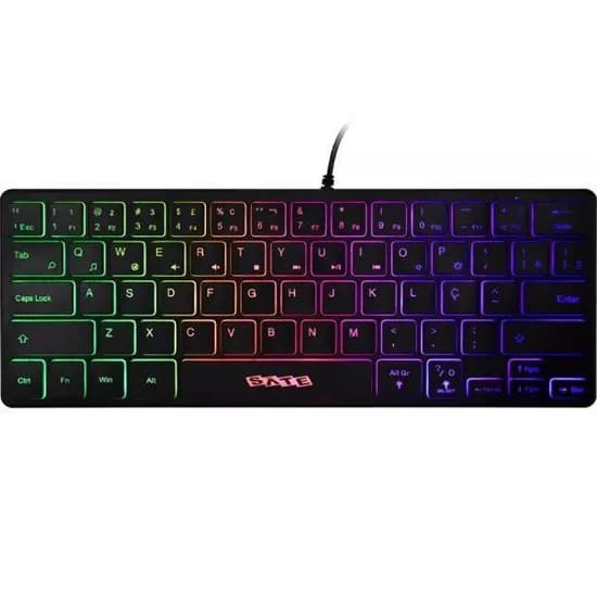 Teclado Mini Sate AK-871 Rainbow USB PT