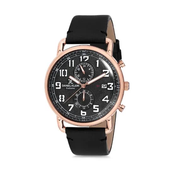 Relogio Analógico Masculino Daniel Klein Exclusive DK12245-5 - Preto e Rosa Ouro