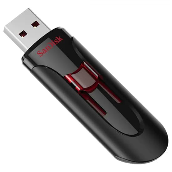 Pen Drive Sandisk Cruzer Glide SDCZ600-064G-G35 - 64GB - Preto e Vermelho