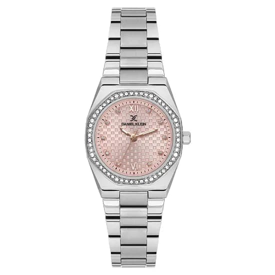 Relogio Analogico Feminino Daniel Klein DK.1.14099-2 Premium Lady / Pulseira de Aço Inoxidável - Prata/Rosa