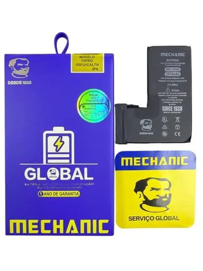 Bateria iPhone Mechanic 15 Pro Genuina/Global (Original Sistema)