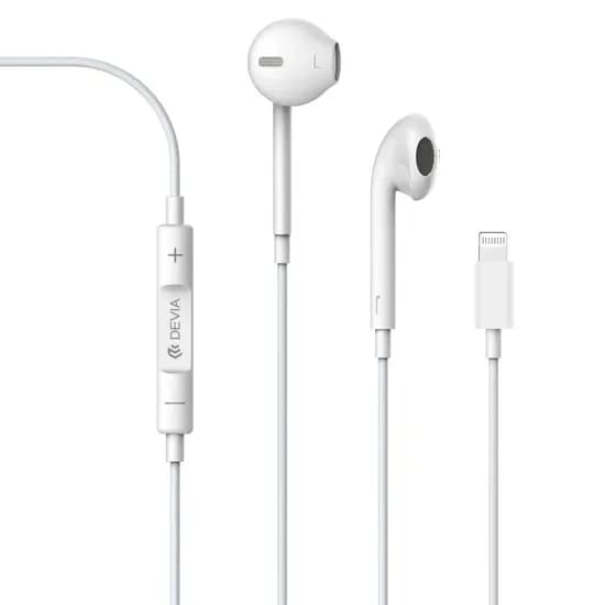 Fone de Ouvido Devia com Cabo Lightning C07 - White