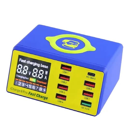 Mechanic Interface Cargador Rapido Inalambrico Con LCD Icharger 8 Pro
