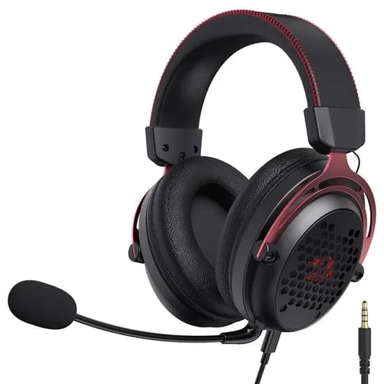 Fone Redragon Diomedes H386 USB Preto/Vermelho Gamer