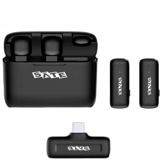 Microfone Sem Fio para Smartphone Satellite A-MK241 com USB-C - Preto