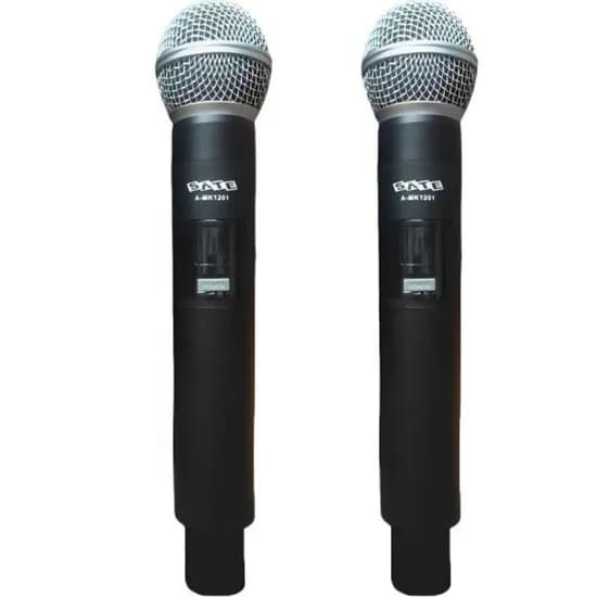 Microfone Satellite A-MK1201 Preto Sem Fio