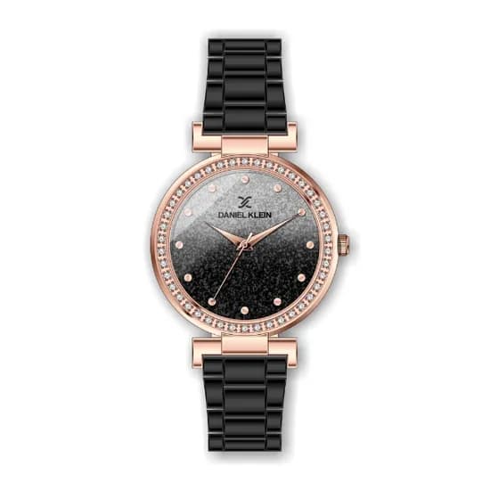 Relógio Analógico Feminino Daniel Klein Premium DK.1.12491-4 - Rosa Ouro e Preto
