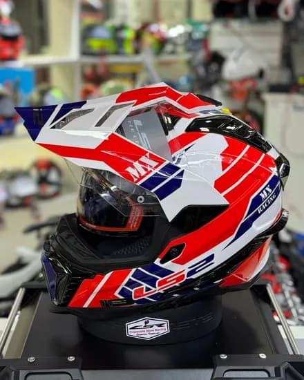 LS2 Casco MX-701F Explorer Atlantis Blue Red