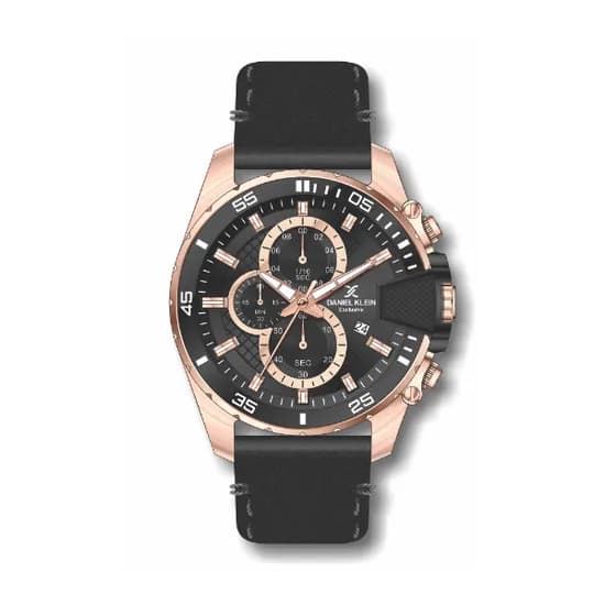 Relógio Analógico Masculino Daniel Klein Exclusive DK12035-6 - Rosa Ouro e Preto
