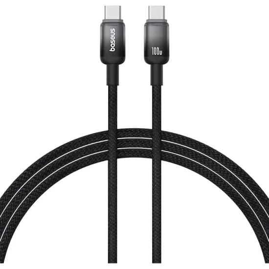 Cabo USB-C para USB-C Baseus Discolor Série Carga Rápida 100 W - Cluster Black 1 Metro (P10374902111)