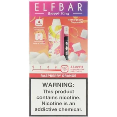 Vaper Descartavel Elfbar Sweet King Raspberry Orange 40000 Puffs