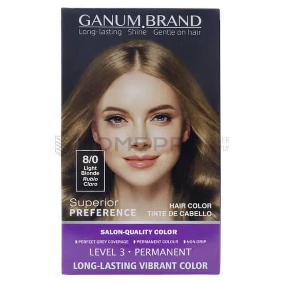 Ganum Brand Hair Color 8/0 Louro Claro