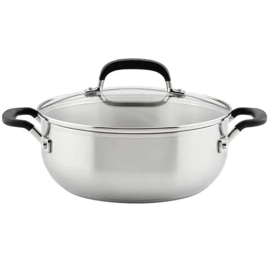 Panela Kitchenaid 71021 Indução com Tampa Aço Inoxidável Escovado 4L - Prata
