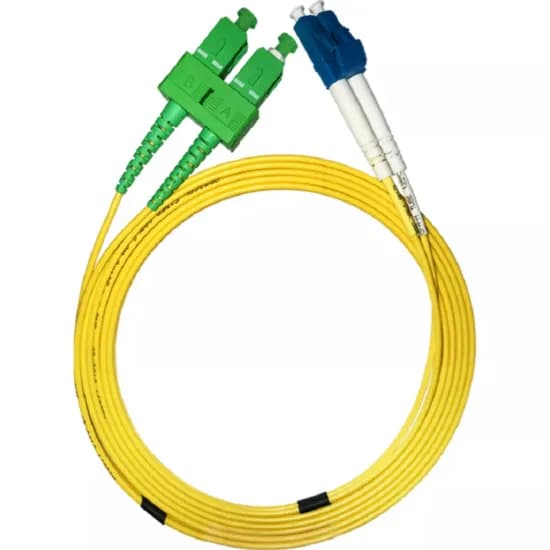 Cabo de Conexão de Fibra Óptica Patch Cord LC-Upc para SC-Apc Duplex 3 MM - 2 Metros