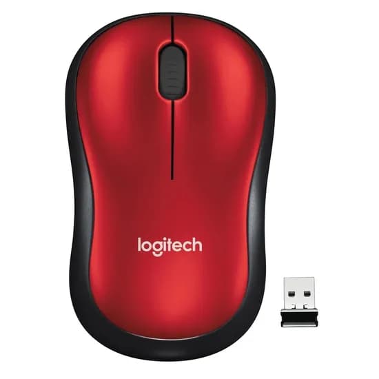 Mouse Logitech M185 - Sem Fio - 1000 Dpi - 3 Botões - Vermelho
