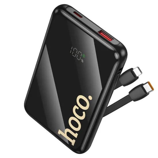 Carregador Portátil Hoco Q37 20W 10000MAH + Cabo Lightning/USB-C - Black