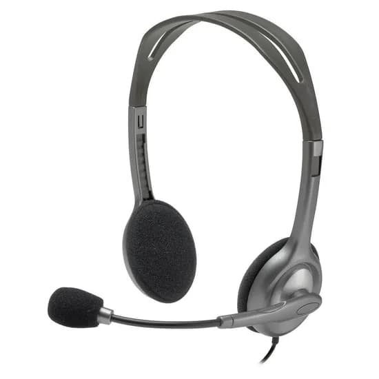 Headset Logitech H111 - 981-000612 com Microfone para Computador