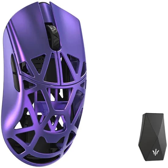 Mouse Gamer Wlmouse Beast X Max Magnesium Omron Opticals Solid Side Dongle 8K Sem Fio - Purple