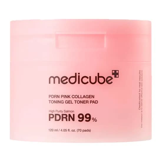 Almofadas Tônicas Medicube PDRN Pink Collagen Toning Gel Pad 70 Unidades