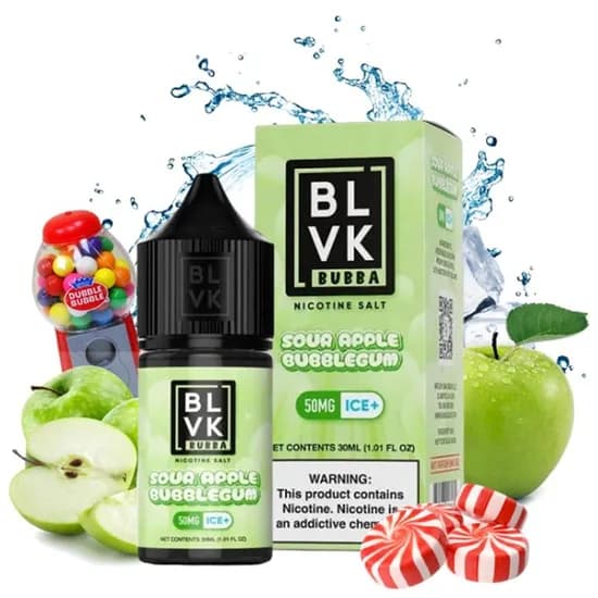 BLVK 30ML Salt Bubba Sour Apple Bubblegum 50MG