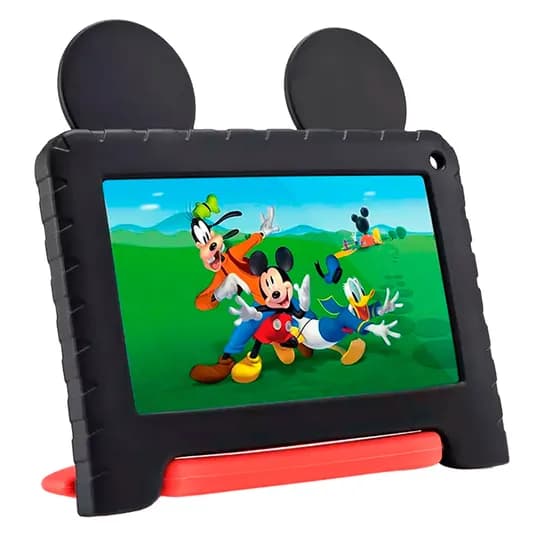 Tablet Multilaser Mickey NB413 - 4/64GB - Wi-Fi/Bluetooth - Preto e Vermelho