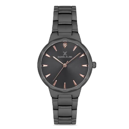 Relógio Analógico Feminino Daniel Klein DK.1.12702-6 Premium Ladies / Pulseira de Aço Inoxidável - Preto