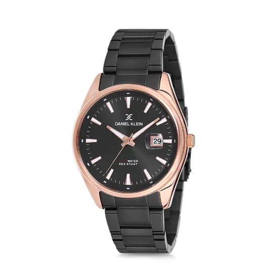 Relógio Analógico Masculino Daniel Klein Premium DK12109-6 - Preto e Rosa Ouro