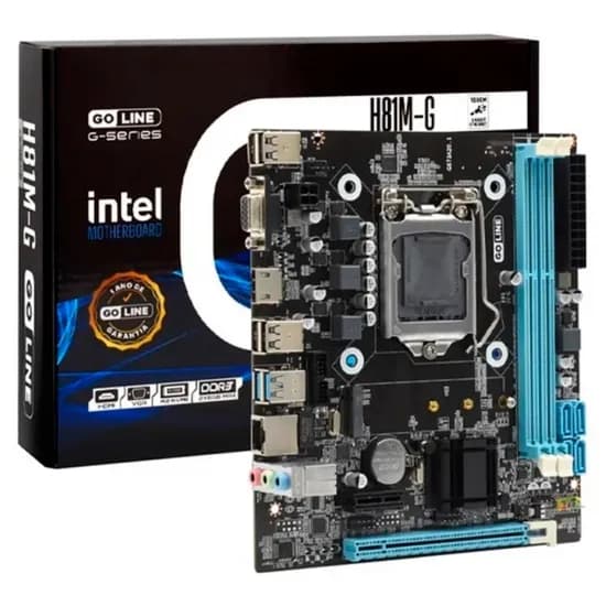 Placa Mãe Goline H81M-G2, Intel LGA 1150, DDR3, VGA HDMI, M.2, USB 3.0