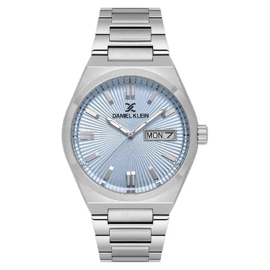 Relogio Analógico Masculino Daniel Klein DK.1.14060-4 Premium Gent / Pulseira de Aço Inoxidável - Prata/Azul Claro