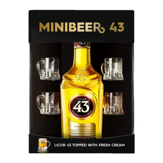 Kit Licor 43 Original 1 Garrafa + 4 Mini Copos 700ML