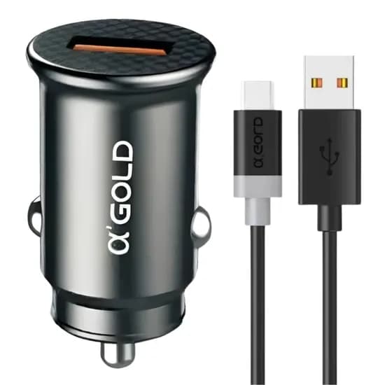 Carregador Veicular A'Gold CJ04-2 20W USB/Lightning - Black