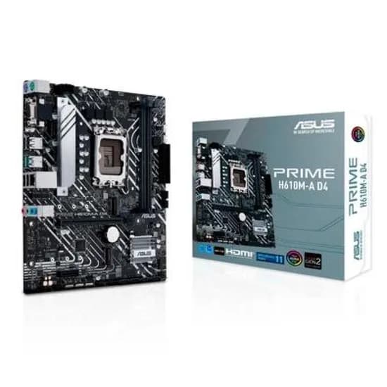 Placa Mãe Intel 1700 Asus H610M-D Prime D4 Chipset H610 DDR4 Micro-ATX