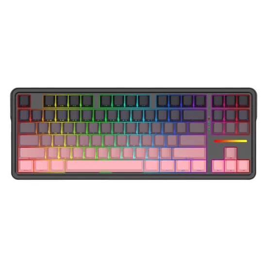 Teclado Gamer Redragon K728SP RGB Pro Antonium Sem Fio Inglês - Rosa
