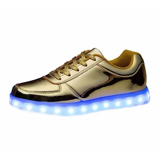 Tênis Fashion LED Dourado Número 39