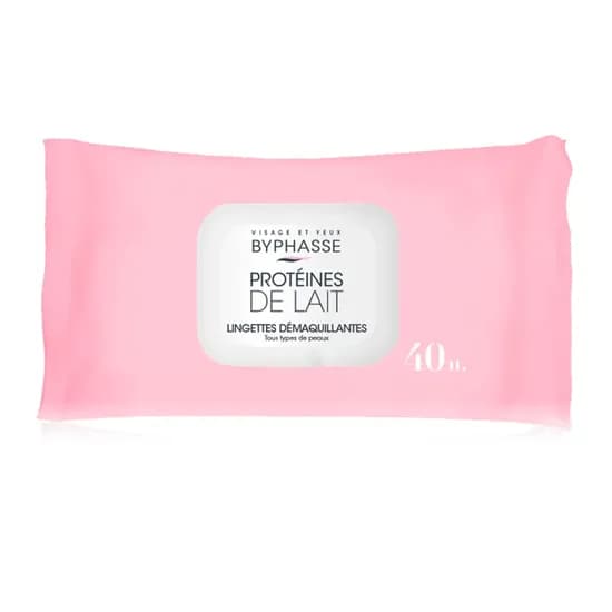 Lenço Demaquilante Byphasse Todo Tipo de Pele Milk 40 Unidades