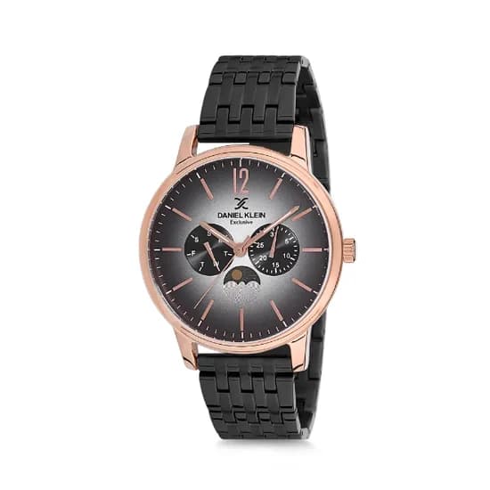Relógio Analógico Masculino Daniel Klein Exclusive DK12226-2 - Preto e Rosa Ouro