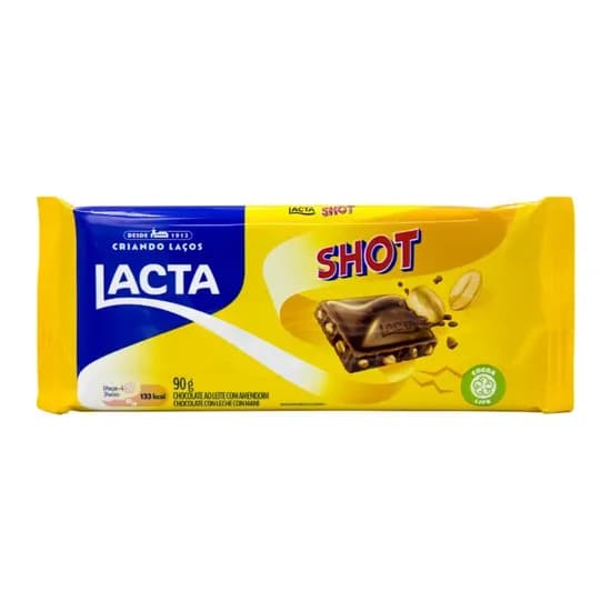 Barra Chocolate Lacta Shot Amendoim 90G