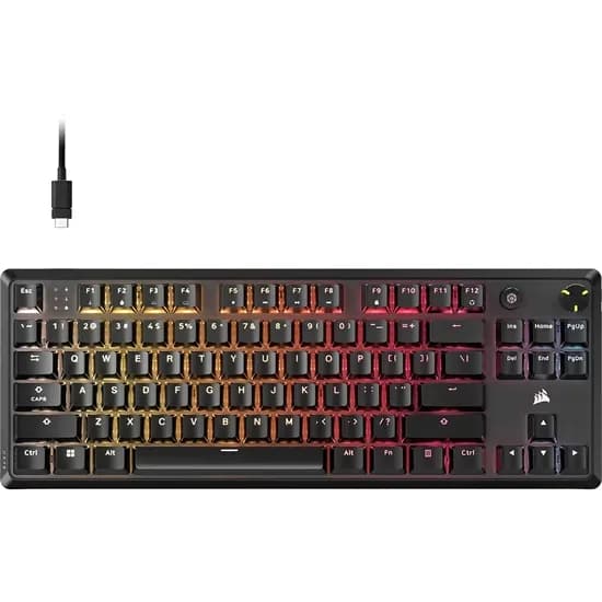 Teclado Gamer Mecânico Corsair K70 Core TKL 80% RGB USB Switch MLX Red - Black (Inglês) (CH-911911E-Na)